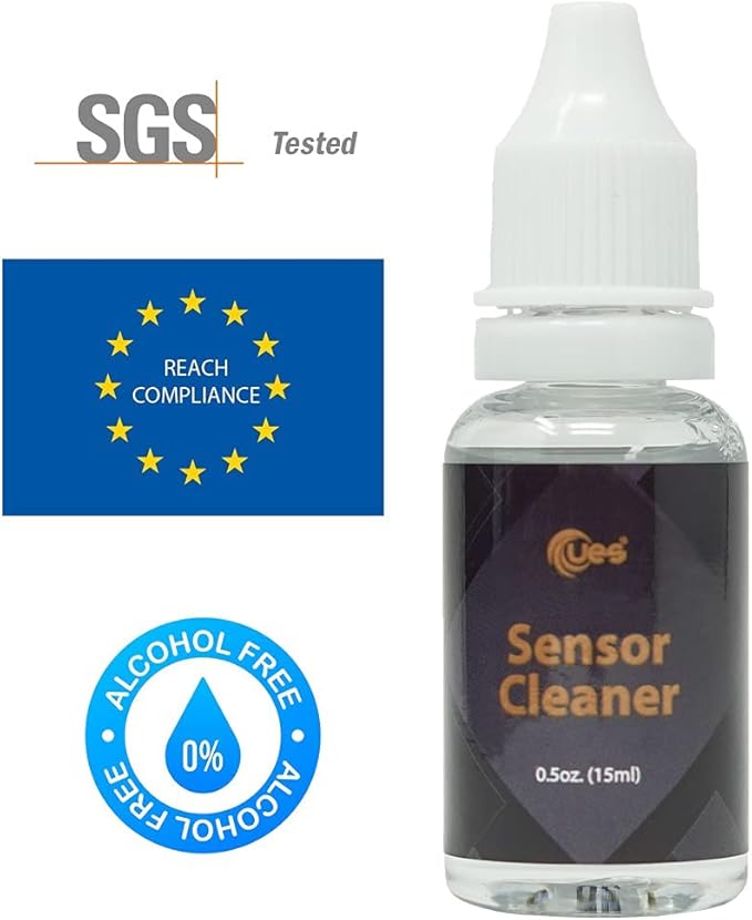 UES DDR16 APS-C Sensor Cleaning Kit for Reflex and Mirrorless Digital Camera Compatible with Sony, Nikon, Canon CCD CMOS Sensor Clean (12pcs x 16mm Swabs and 15ml Sensor Cleaner Solution)
