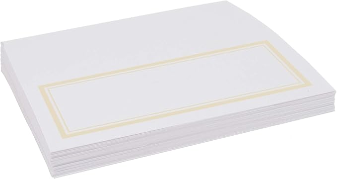 Double Line Border Place Cards, Ivory (Choose Color), Set of 150, Pre-cut and Scored - Wedding, Party, Dinner, and Special Events - Made in the USA