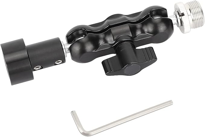 CAMVATE Mini Ball Head Mount Microphone Clamp with 5/8"-27 Male and Female Adapter - 3303