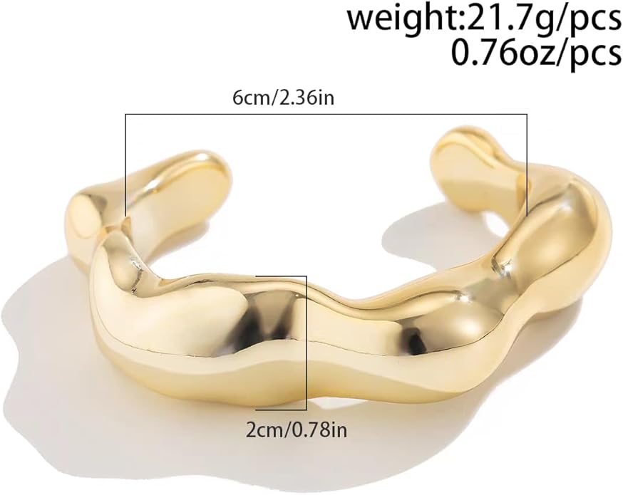 2Pcs Irregular Acrylic Bangle Set - Open & Closed Cuff Bracelets Fashion Jewelry for Women, Trendy Chunky Resin Bracelets New Year's gift