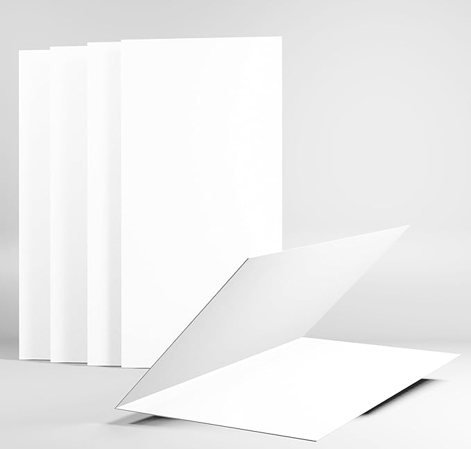 3,5x5"Plain White Folding Tent Cards (Set of 50)-7x5"Folds to 3,5x5"- Simple Blank Card Stock for Writing, Stamping, Drawing - Make Your Own Note, Thank You Cards