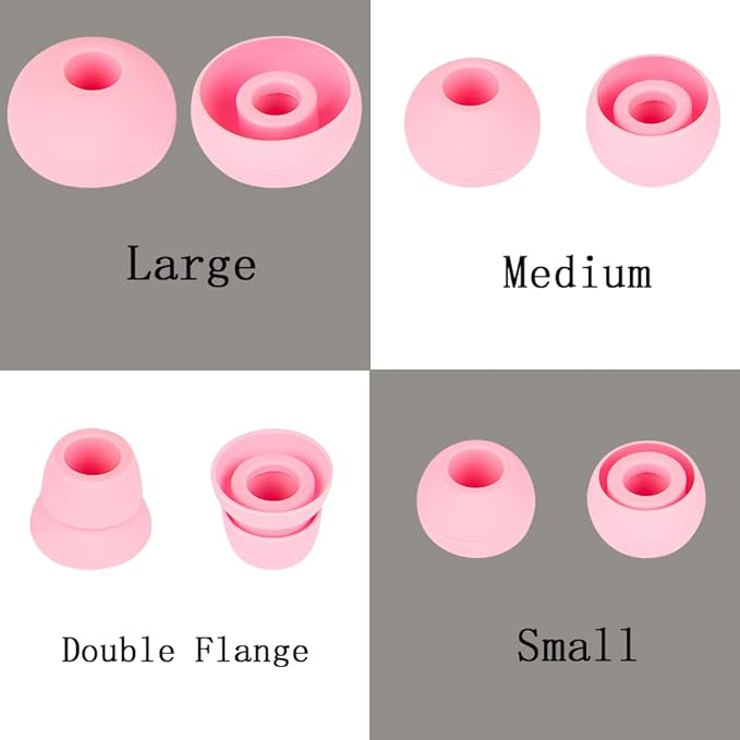 4 Pairs Silicone Earbud Tips Replacement Earbuds Cap Ear Tips Compatible with Powerbeats 1/2/3 Wireless Beats by Dre Headphones,(Pink)
