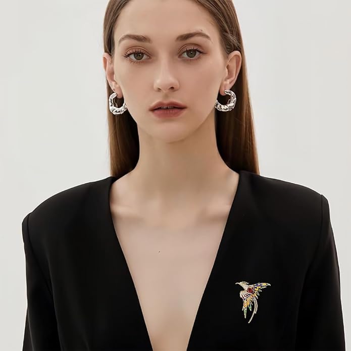 Animal Brooch for Women Rhinestone Brooch Pin 18k Gold Plated Animal Lapel Pin Fashion Jewelry Gift for Mom Wife