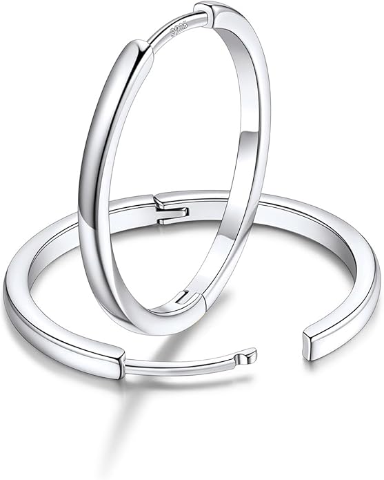 FaithHeart Sterling Silver Hoop Earrings for Women, Hypoallergenic Huggie Hoop Earrings Lightweight Small Cartilage Earrings Hoop Earring Dainty Everyday Earrings 6/8/10/12/14/15/16/18/20mm