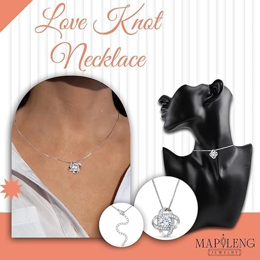 To My Boyfriend's Mom Love Knot Necklace, Elegant Jewelry Gift From Girlfriend, Meaningful Mothers Day Surprise, Birthday Christmas Keepsake With Heartfelt Message