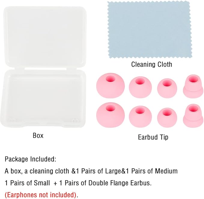4 Pairs Silicone Earbud Tips Replacement Earbuds Cap Ear Tips Compatible with Powerbeats 1/2/3 Wireless Beats by Dre Headphones,(Pink)