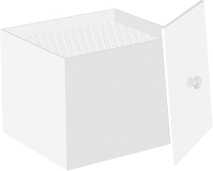 Face Towel Box, Acrylic Facial Disposable Towelettes Holder Container for XL Face Towels and Protects from Dust, White