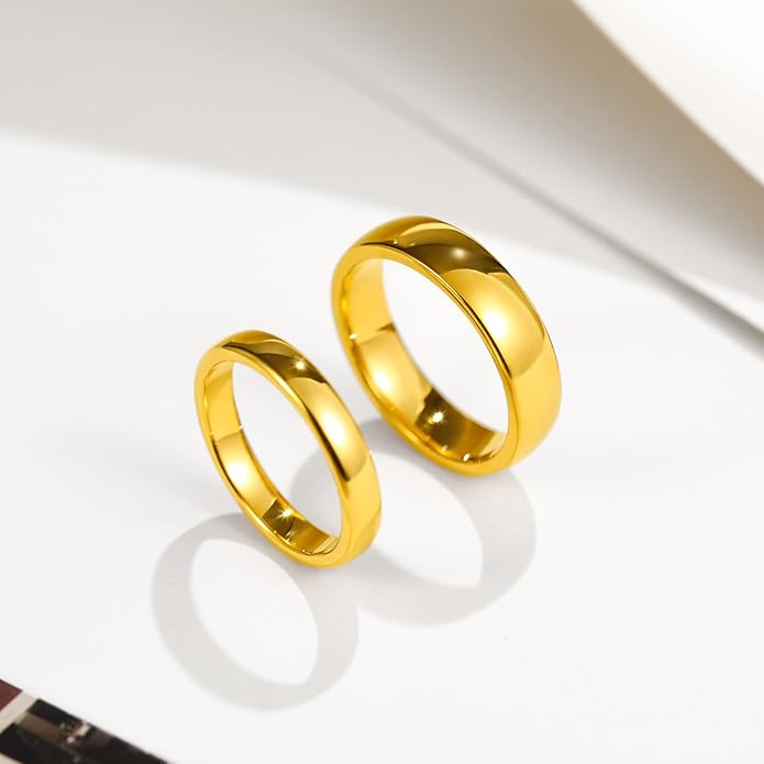 Greenpod 2mm 4mm 6mm Tungsten Wedding Bands Ring for Women Men Rose Gold Plated/Silver/24K Gold Plated/Black Polished Slim Engagement Promise Rings Comfort Fit Size 4-13
