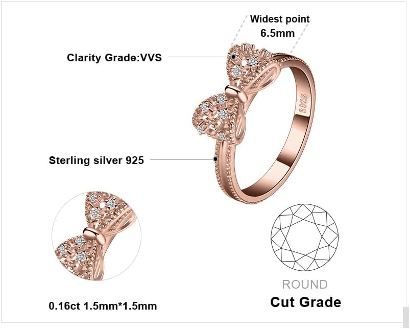 JewelryPalace 14k White Yellow Rose Gold Plated 925 Sterling Silver Rings for Women, Cubic Zirconia Promise Rings for Her, Stackable Wedding Bands Rings for Women Infinity Forever Love Knot Ring