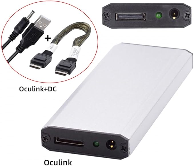 CY External Oculink SFF-8612 SFF-8611 to M.2 NGFF M-Key to NVME PCIe SSD 2280 SSD Enclosure Adapter for Mainboard