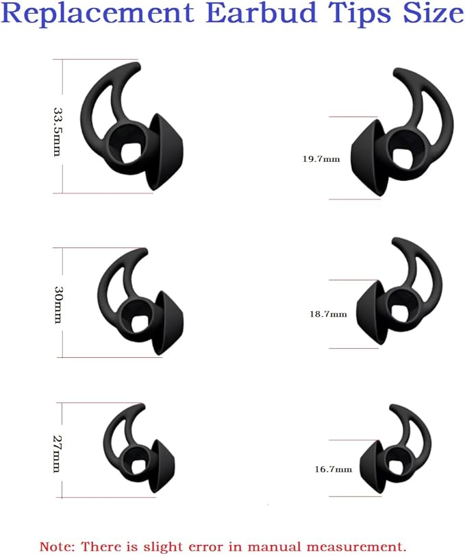 3 Pairs Earbud Tips Small，Eartips Compatible with Bose QuietComfort Earbuds and Sport Earbuds，Black