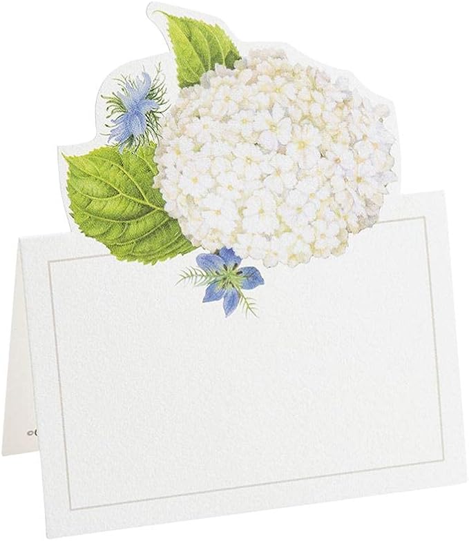Caspari White Blooms Die-Cut Place Cards - Set of 24