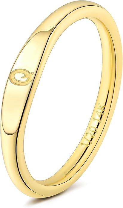 Gold Initial Rings for Women Non Tarnish Thumb Rings for Teen Girls 14K Gold plated for Women