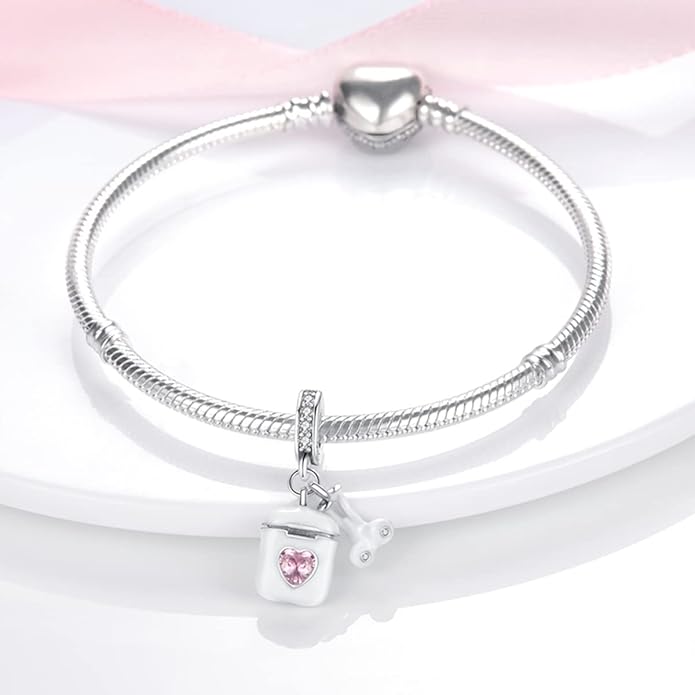 MULA 925 Sterling Silver Charms for Bracelets and Necklaces Family Letters Dangle Pendants Airplane Travel Beads Family Tree Jewelry Charms for Women
