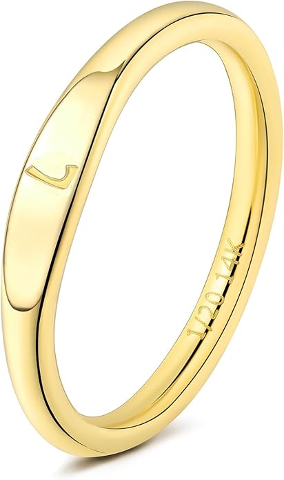 Gold Initial Rings for Women Non Tarnish Thumb Rings for Teen Girls 14K Gold plated for Women