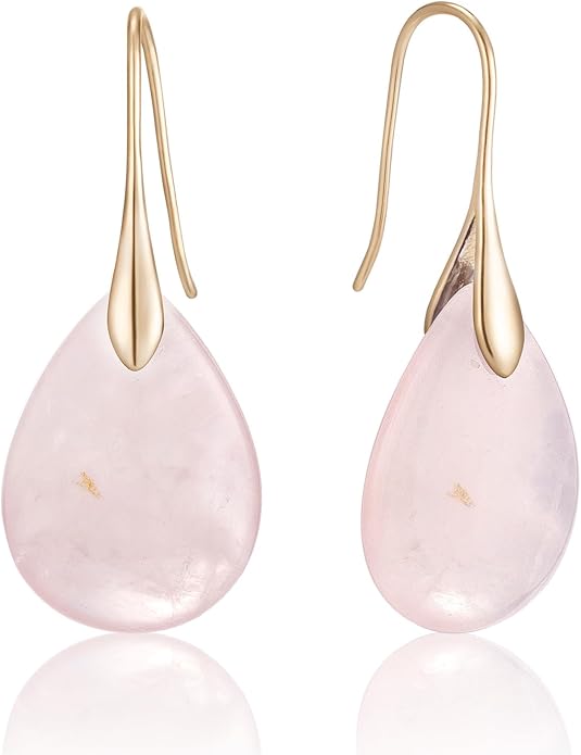 SELOVO Agate Teardrop Stone Grey Drop Earrings Fishhook Dangle Earrings for Women