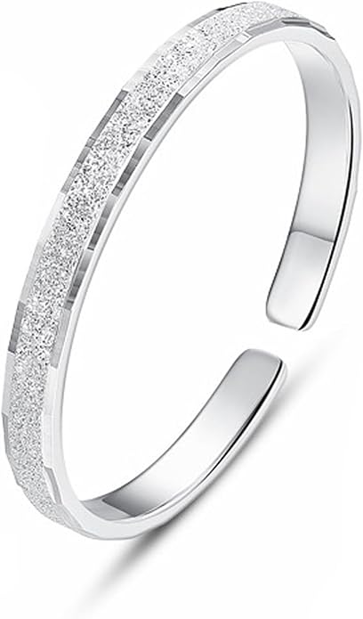 Chunky Bangle Bracelet for Women 925 Sterling Silver Bracelets Handmade Cuff Bangle Bracelets Adjustable Jewelry Fashion Simple Open Bangles