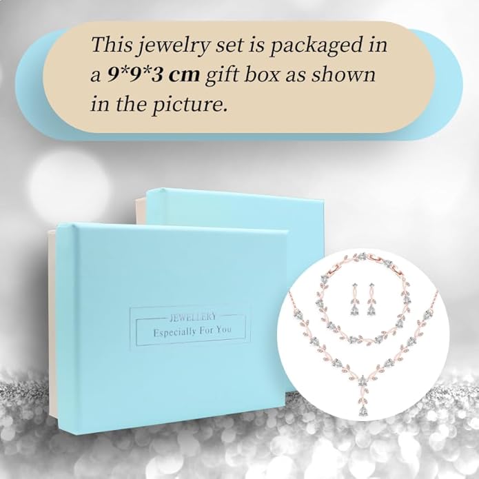 GZWHD Wedding Jewelry Sets for Bride Bridesmaid Women Cubic Zirconia Necklace Earrings Bracelet Set Gift for Mother Friend Wife Daughter Sister Party Prom Jewelry
