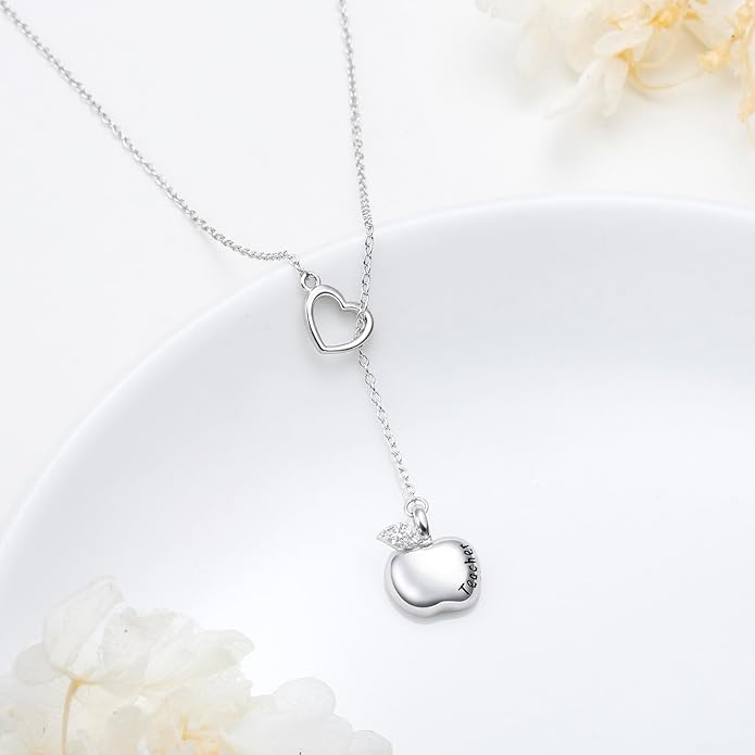 Long Necklace Sterling Silver Larait Bar Y Lariat Long Chain Drop Adjustable Necklace Gift for Her, 30"
