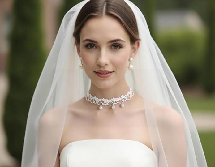 Choker Necklace White Lace Choker for Women, Elegant Choker with Bead Accents, Soft Lace Collar Necklace with Adjustable Necklace Extender
