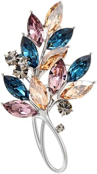Leaf Brooches Rhinestone Freshwater Pearls Ginkgo Leaves Brooch Pin 18k Gold Plated Leaves Lapel Pins Jewelry Valentine's Day Birthday Gifts for Women Girls