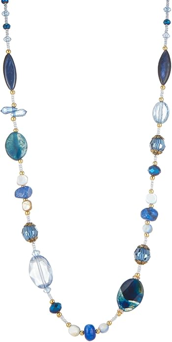 FULU AUTUMN Long Necklaces for Women Trendy Long Chunky Beaded Necklace Boho Fashion Costume Jewelry Mothers Day Gifts for Her