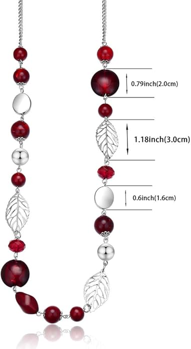 PEARL&CLUB Long Beaded Necklaces For Women - Sweater Chain Fashion Jewelry Necklace Gifts For Women