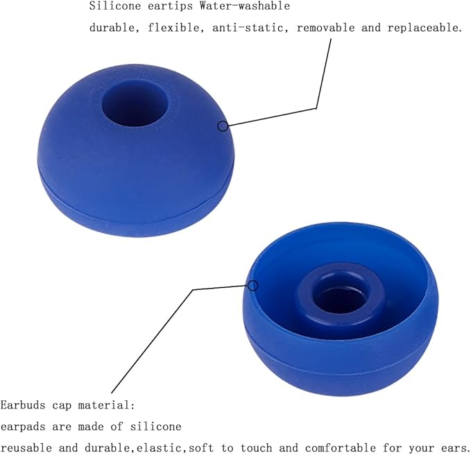 4 Pairs Silicone Earbud Tips Replacement Eartips Earbuds Eargels Earpads Compatible with Powerbeats 1/2/3 Wireless Beats by Dre Headphones(Dark Blue)