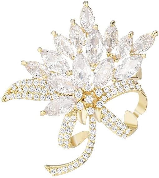 Flower Brooch for Women Rhinestone Flower Brooch Pins Floral Brooches Jewelry Gift for Mom Wife