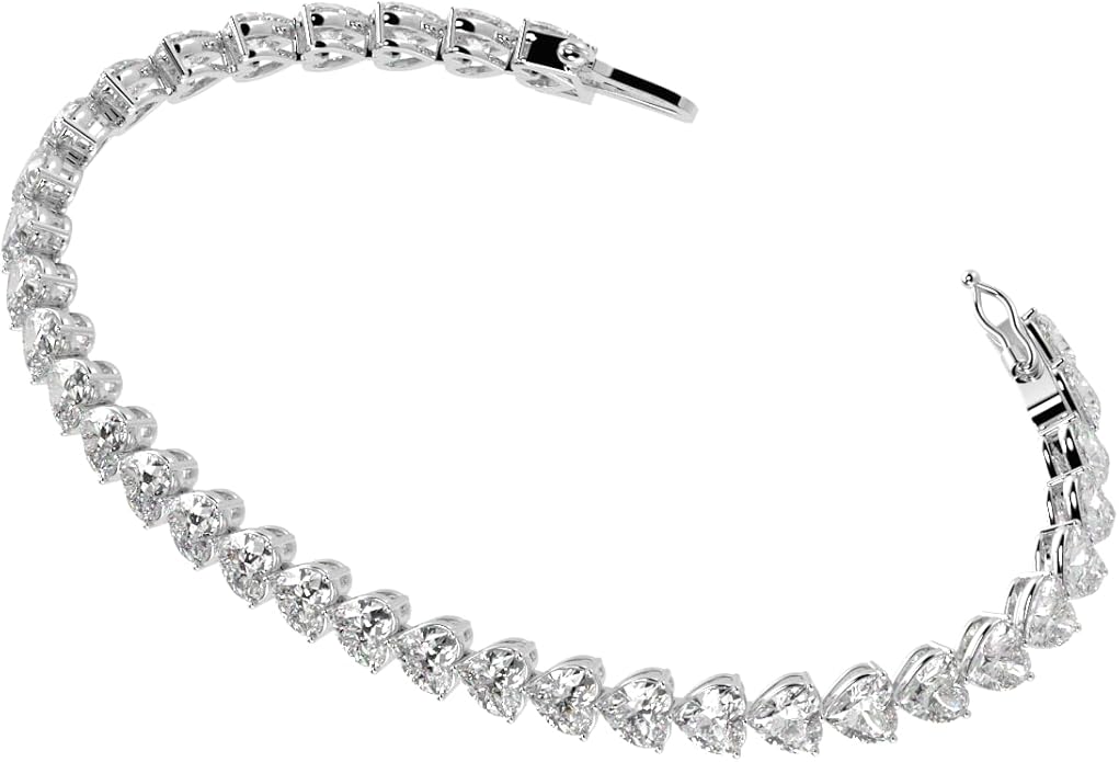 Houston Diamond District 2 to 28 Carat Lab Grown Diamond Classic Tennis Bracelet, 4-Prong Setting for Women (E-F Color, VS2-SI1 Clarity)
