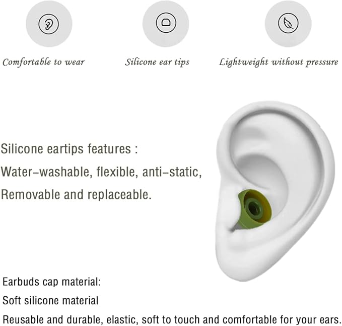 Silicone Ear Bud Tips Replacement Earbud Tips Compatible with Powerbeats 1/2/3 Wireless Beats by Dre Headphones,4 Pairs Earbud Cap