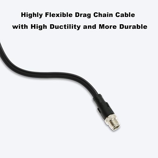 Alvin's Cables M12 X Coded 8 Pin Male to RJ45 Shielded Ethernet Cable M12 8 Position Cat6a Cable for Cognex Industrial Camera 15M/49.2ft
