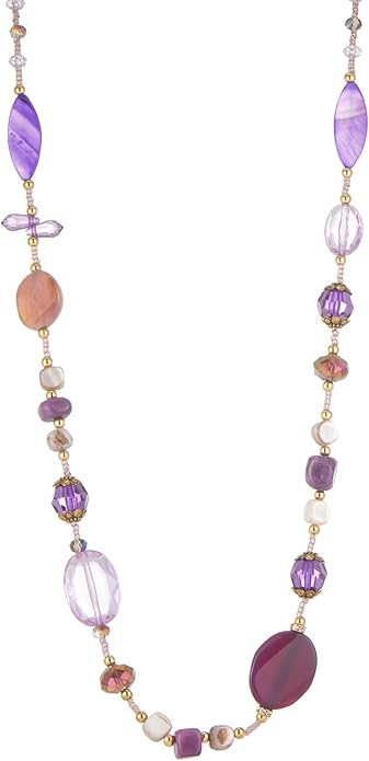 FULU AUTUMN Long Necklaces for Women Trendy Long Chunky Beaded Necklace Boho Fashion Costume Jewelry Mothers Day Gifts for Her