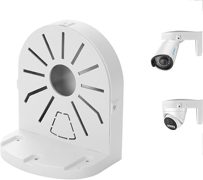 Indoor Outdoor Camera Bracket ABS Plastic Wall Mount L-Shaped Bracket for Security Dome IP Camera Mounting, Junction Box Cable Management (4.5in-SL-1PACK)
