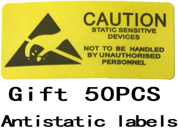 50pcs Anti Static Bags,5.9x7.87in/15x20cm Resealable ESD Bags for SSD HDD with 50pcs Labels, Anti-Static Bag for 3.5'' Hand Drive or Varieties of Electronic Device