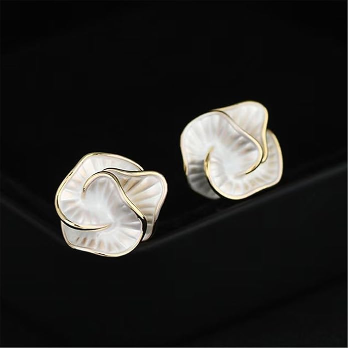 Gold Flower Statement Earrings for Women, Large Chunky Bohomian Summer Beach Floral Earring, Irregular Bold Exaggerated Earrings