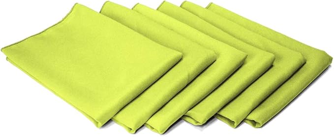 TableLinensforLess 17x17 Inch Polyester Cloth Napkins, Set of 6 (Green Apple)