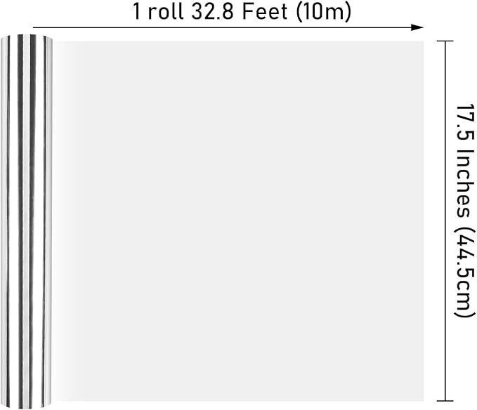 NESCCI Silvery Metallic Wrapping Paper, Solid Color Paper-2 Roll,17 Inches X 32.8 Feet Per Roll,Gift Wrapping Paper,Perfect for Wedding,Valentine's Day, Birthday,Baby Shower,DIY Bouquet