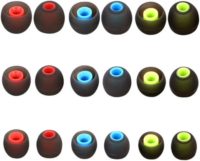 Earbud Silicone Ear Tips Replacement Earbuds Gels for Popular In-Ear Headphones Other Inner Hole 3.8mm - 5.1mm 9 Pairs S/M/L