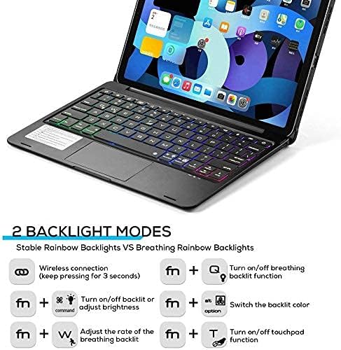 Keyboard case for iPad Mini 7 A17 Pro/Mini 6 Rotating,Touchpad Keyboard Case for iPad Mini 7th/6th Generation 8.3-inch with Trackpad Backlight Rotatable, Black