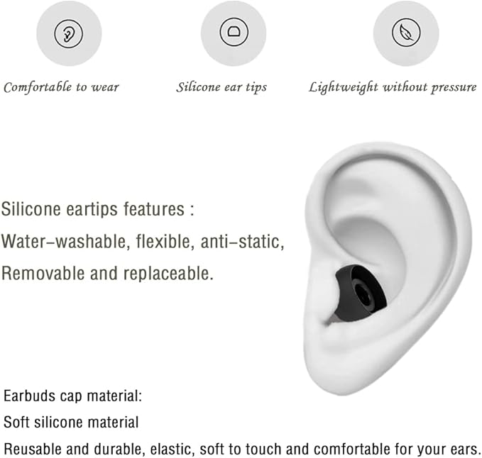 4 Pairs Silicone Earbud Tips Replacement Eartips Earbuds Cap Eartips Tips Compatible with Powerbeats 1/2/3 Wireless Beats by Dre Headphones (Black)