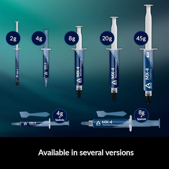 ARCTIC MX-4 (45 g) - Premium Performance Thermal Paste for All Processors (CPU, GPU - PC), Very high Thermal Conductivity, Long Durability, Safe Application, Non-Conductive