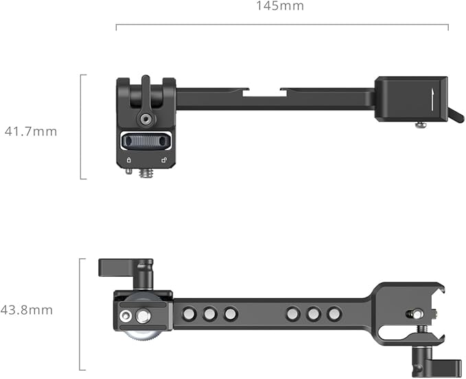 SmallRig Adjustable Camera Monitor Mount with Quick Release NATO Clamp, Cold Shoe Mount, Anti-Twist Design for DJI RS 4 Mini/RS 2 / RSC 2 / RS 3 / RS 3 Pro/RS 3 Mini - 5337