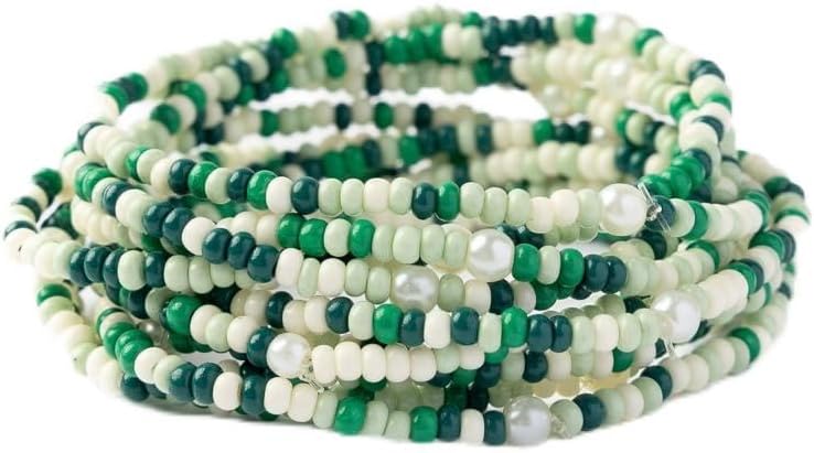 INK + ALLOY 10-Strand Stacking Beaded Bracelets for Women – Mixed Patterns Bracelet Stack - Adjustable Stretch Fit - Handmade Boho Bracelets for Women - Perfect for Any Occasion