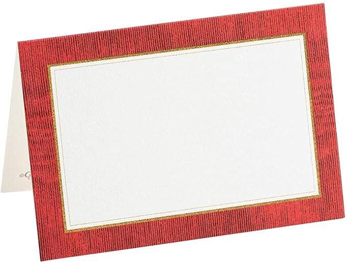 Caspari Moiré Place Cards in Red, 30 Included