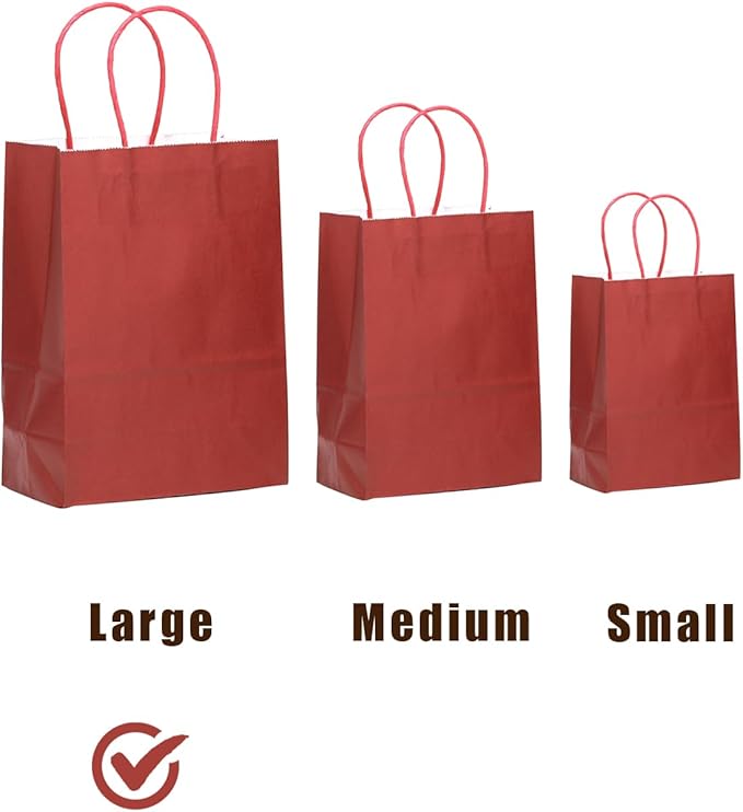 qiqee 13''x10 x5 Large Gift Paper Bags with Handles Bulk 32-Packs Gift Bags 16 Different Senior Color Bags Multiple Uses（Large Size）