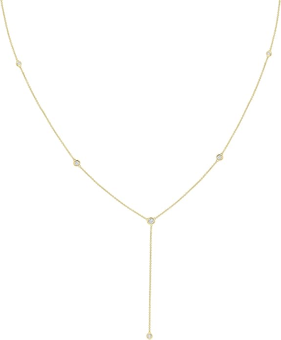 Gold Necklace for Women, Dainty Gold Long Necklaces 14k Gold Plated Prom Lariat Necklace Cute Choker Necklaces for Women Trendy Stuff Fashion Costume Gold Accessories Christmas Jewelry Gifts