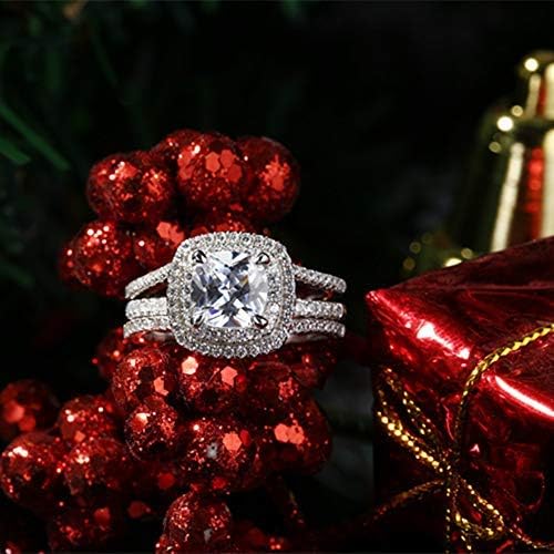 Jeulia Brilliant Classic Band Rings Sets for Women 925 Sterling Silver Fashion Ring Sets Wedding Engagement Anniversary Promise Ring Bridal Sets Jewelry