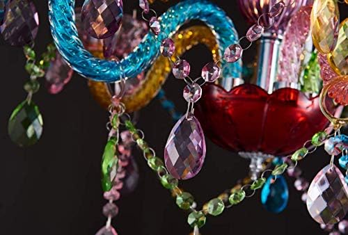 Saint Mossi Modern Colorful K9 Crystal Chandelier with 5 Lights, Contemporary Pendant Ceiling Lighting Fixture for Dining Room,Bedroom,Living Room,H19 x W19 with Adjustable Chain