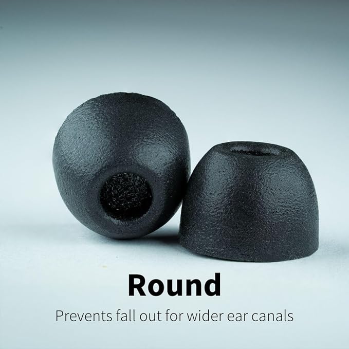 Comply 500 Core Series | Memory Foam Replacement IEM Ear Tips for KZ, Moondrop, FiiO Sennheiser & More | Superior Noise Isolation, Ultimate Comfort, Secure Fit | Variety, Black, Large (3 Pairs)